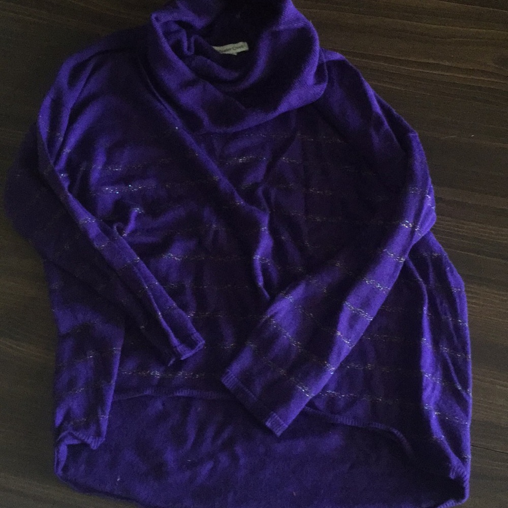 Womens XL Coldwater Creek Sparkly Purple Sweater